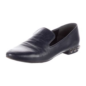 Balenciaga Navy Blue Leather Studded Accents Loafers
Size: 9 | IT 39